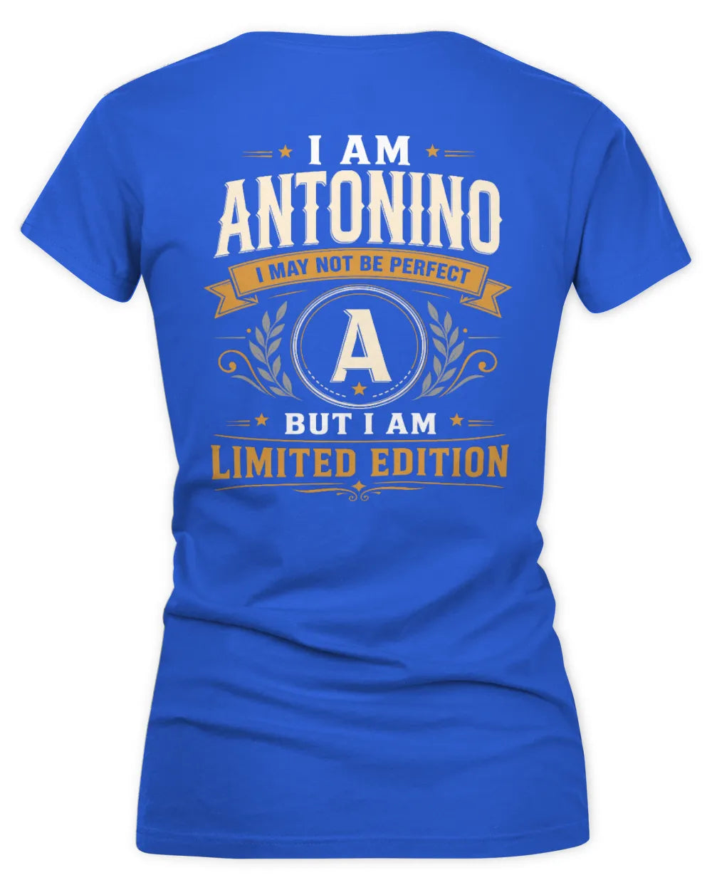 ANTONINO KT88-V9 - Personalized “I Am NAME I May Not Be Perfect, But I Am Limited Edition” - Women's V-Neck T-Shirt - Royal