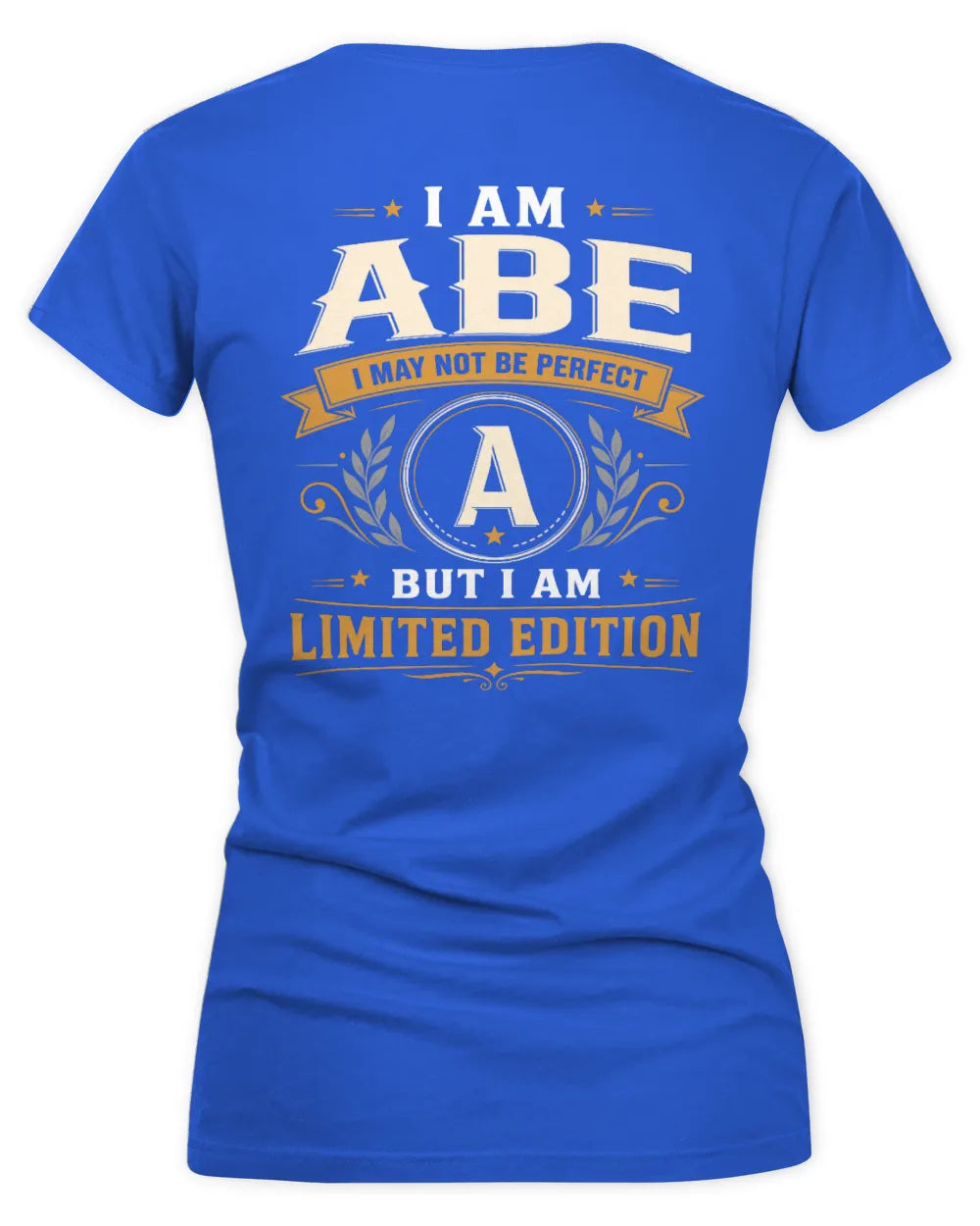 ABE KT88-V9 - Personalized “I Am NAME I May Not Be Perfect, But I Am Limited Edition” - Women's V-Neck T-Shirt - Royal
