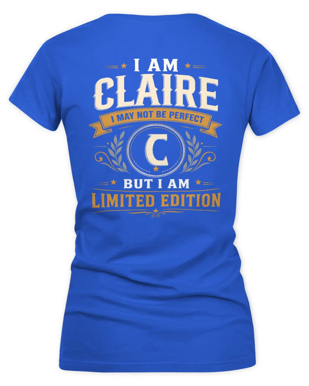 CLAIRE KT88-V9 - Personalized “I Am NAME I May Not Be Perfect, But I Am Limited Edition” - Women's V-Neck T-Shirt - Royal