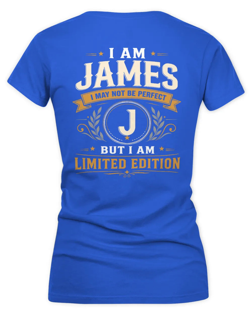 JAMES KT88-V9 - Personalized “I Am NAME I May Not Be Perfect, But I Am Limited Edition” - Women's V-Neck T-Shirt - Royal