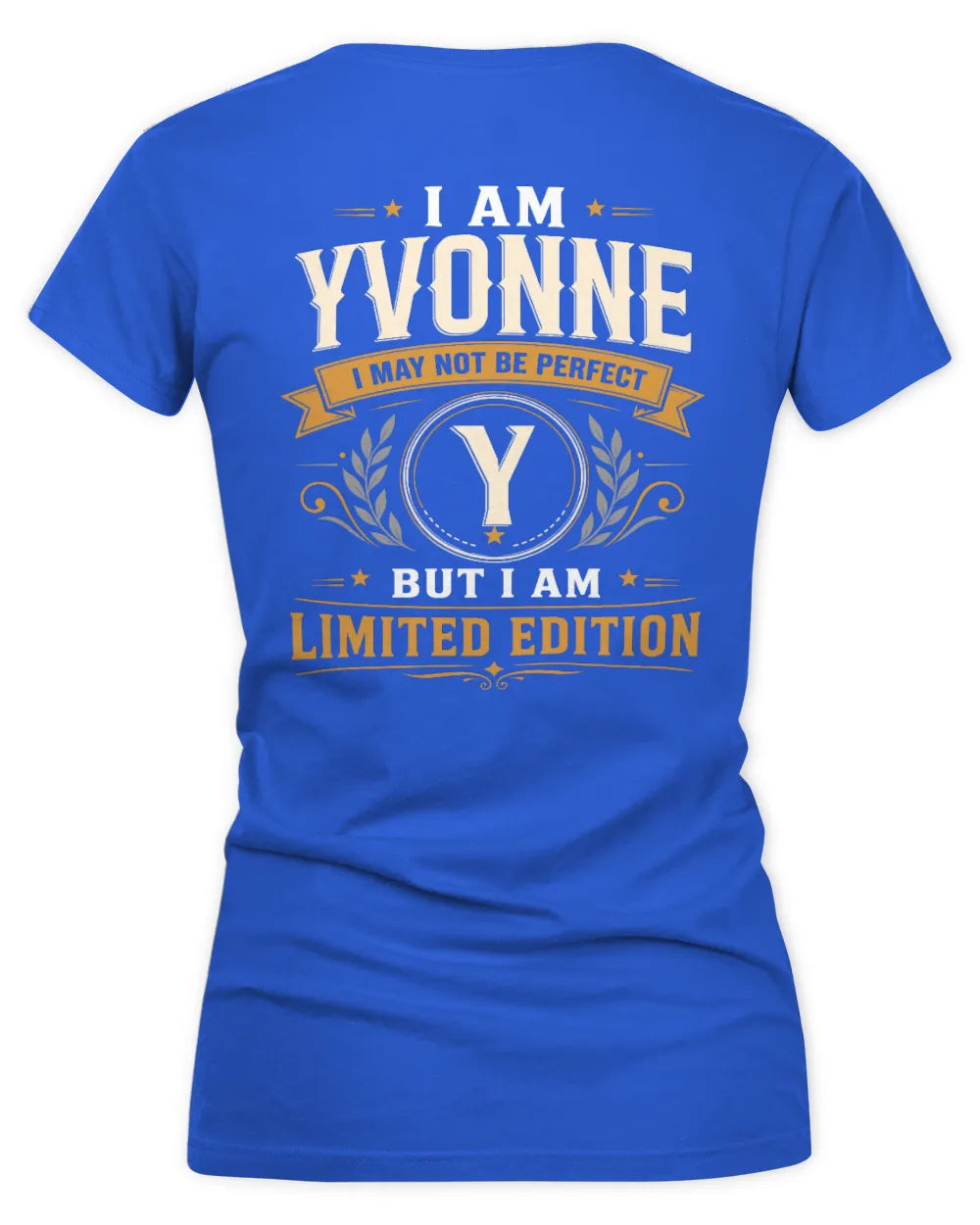 YVONNE KT88-V9 - Personalized “I Am NAME I May Not Be Perfect, But I Am Limited Edition” - Women's V-Neck T-Shirt - Royal