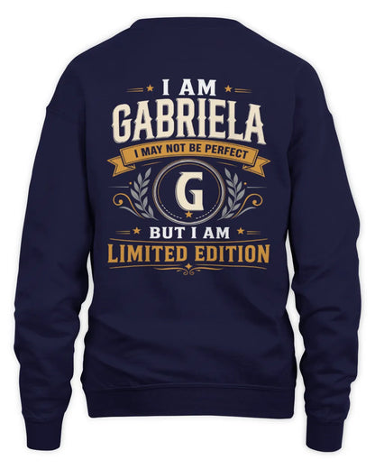 GABRIELA KT88-V9 - Personalized “I Am NAME I May Not Be Perfect, But I Am Limited Edition” - Unisex Sweatshirt - Navy