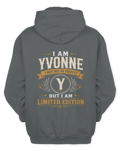 YVONNE KT88-V9 - Personalized “I Am NAME I May Not Be Perfect, But I Am Limited Edition” - Unisex Hoodie - Charcoal