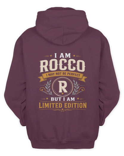 ROCCO KT88-V9 - Personalized “I Am NAME I May Not Be Perfect, But I Am Limited Edition” - Unisex Hoodie - Maroon