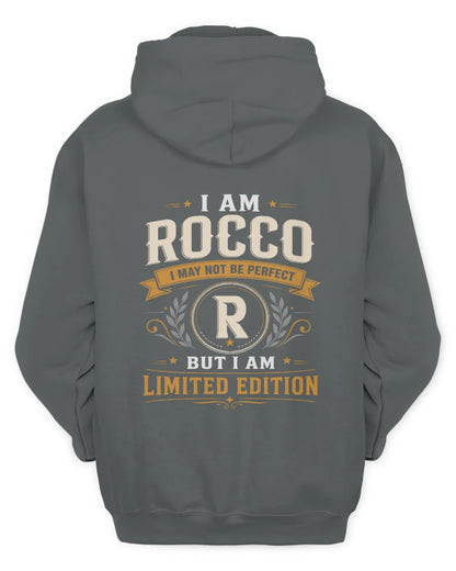 ROCCO KT88-V9 - Personalized “I Am NAME I May Not Be Perfect, But I Am Limited Edition” - Unisex Hoodie - Charcoal