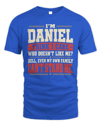 DANIEL-KTL06-H009 I’m [NAME] – Think I Care? Personalized Funny T-Shirt - Unisex Standard T-Shirt - Royal