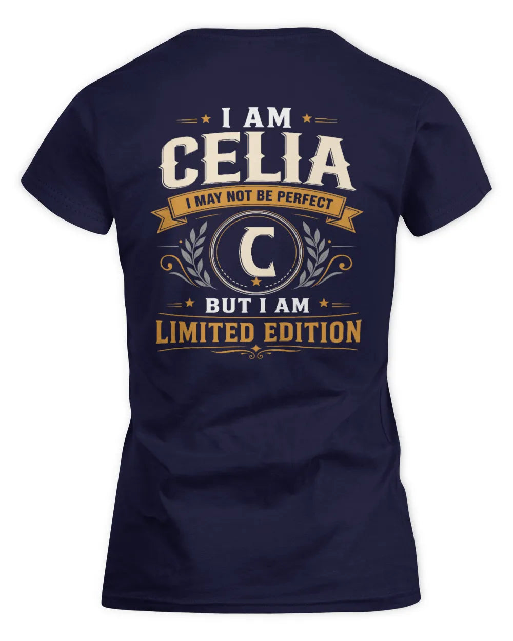 CELIA KT88-V9 - Personalized “I Am NAME I May Not Be Perfect, But I Am Limited Edition” - Women's Standard T-Shirt - Navy
