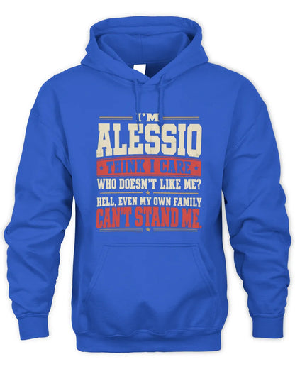 ALESSIO-KTL06-H009 I’m [NAME] – Think I Care? Personalized Funny T-Shirt - Unisex Hoodie - Royal