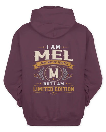 MEL KT88-V9 - Personalized “I Am NAME I May Not Be Perfect, But I Am Limited Edition” - Unisex Hoodie - Maroon