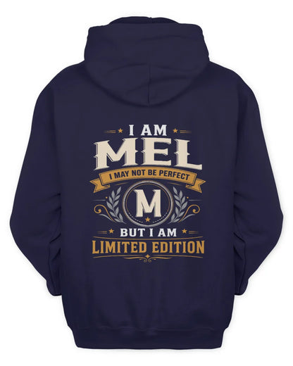 MEL KT88-V9 - Personalized “I Am NAME I May Not Be Perfect, But I Am Limited Edition” - Unisex Hoodie - Navy