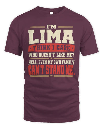 LIMA-KTL06-H009 I’m [NAME] – Think I Care? Personalized Funny T-Shirt - Unisex Standard T-Shirt - Maroon