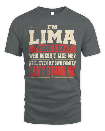 LIMA-KTL06-H009 I’m [NAME] – Think I Care? Personalized Funny T-Shirt - Unisex Standard T-Shirt - Charcoal
