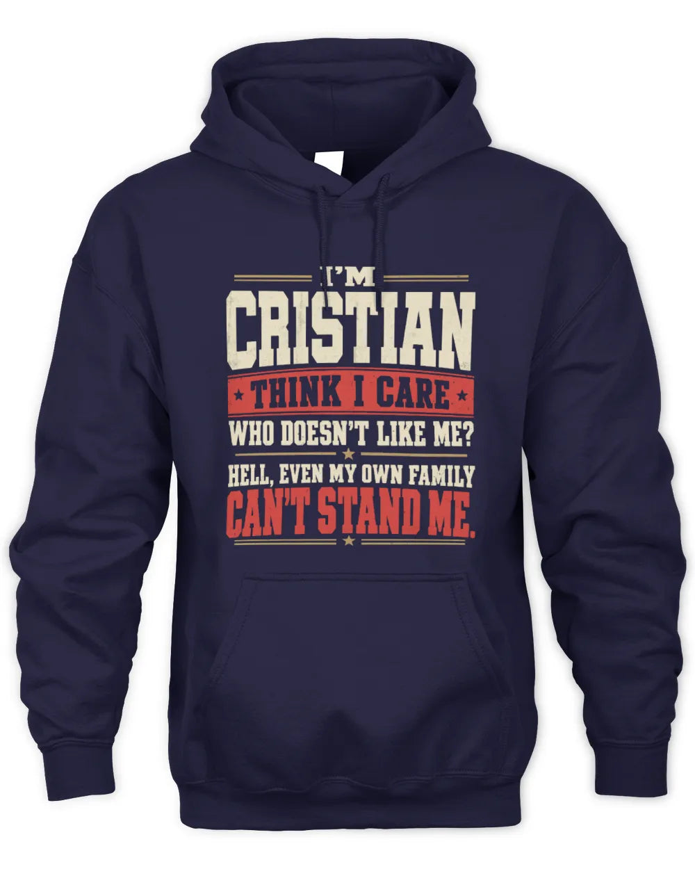 CRISTIAN-KTL06-H009 I’m [NAME] – Think I Care? Personalized Funny T-Shirt - Unisex Hoodie - Navy