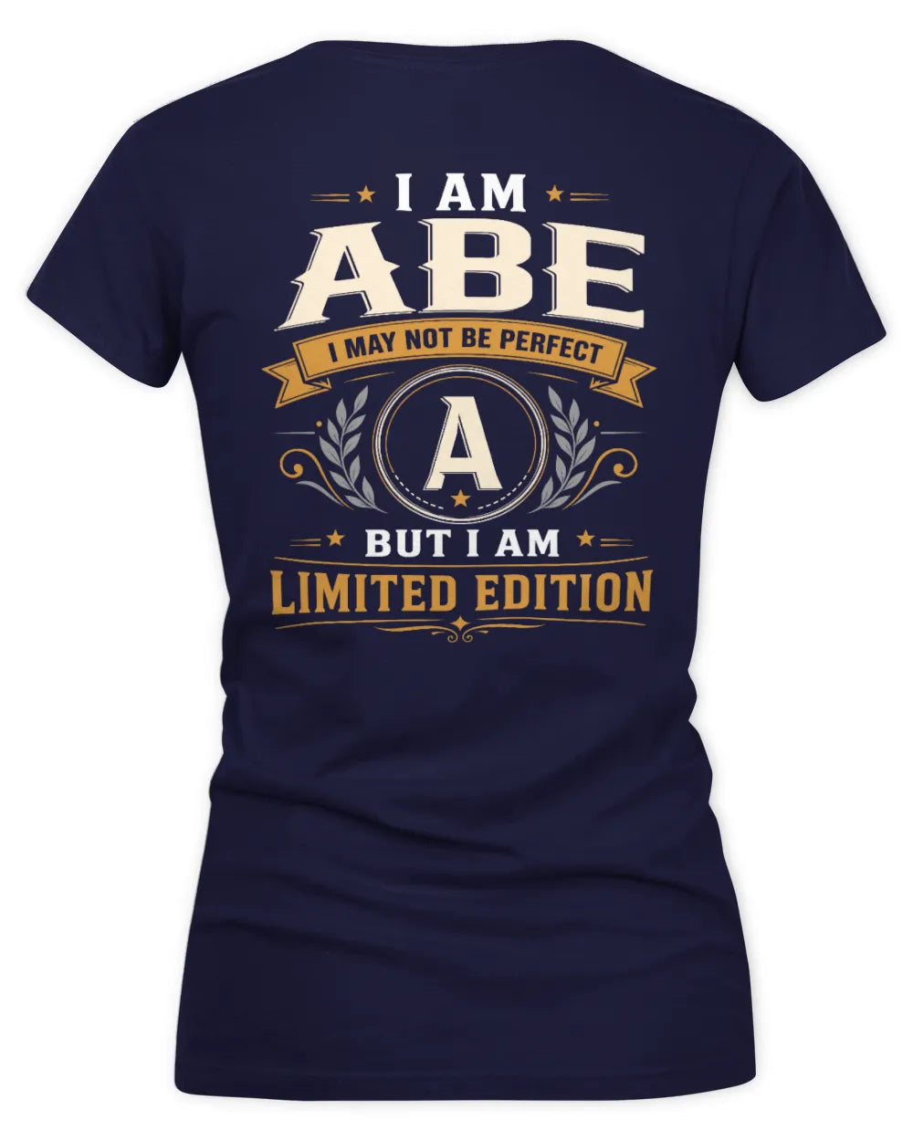 ABE KT88-V9 - Personalized “I Am NAME I May Not Be Perfect, But I Am Limited Edition” - Women's V-Neck T-Shirt - Navy