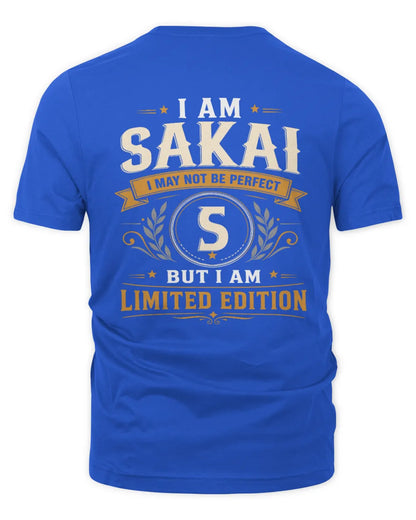 SAKAI KT88-V9 - Personalized “I Am NAME I May Not Be Perfect, But I Am Limited Edition” - Unisex Premium T-Shirt - Royal