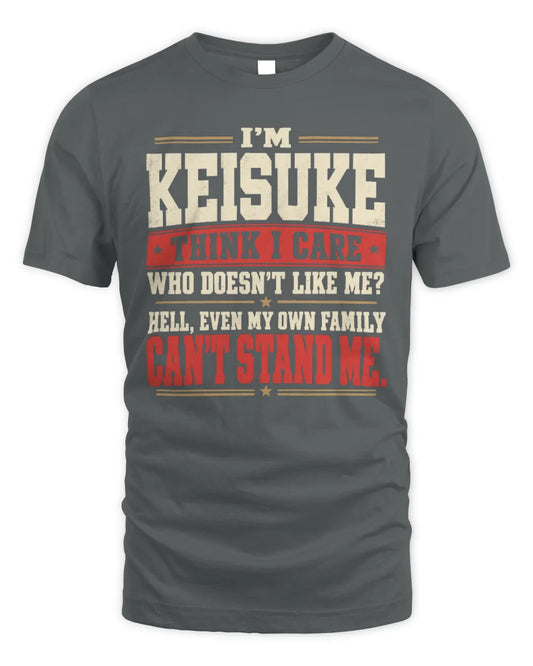 KEISUKE-KTL06-H009 I’m [NAME] – Think I Care? Personalized Funny T-Shirt - Unisex Standard T-Shirt - Charcoal