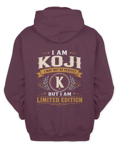 KOJI KT88-V9 - Personalized “I Am NAME I May Not Be Perfect, But I Am Limited Edition” - Unisex Hoodie - Maroon