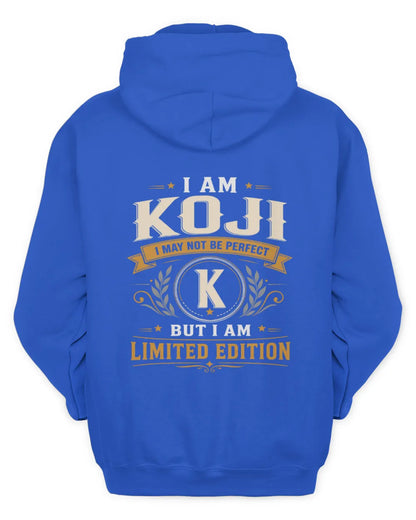 KOJI KT88-V9 - Personalized “I Am NAME I May Not Be Perfect, But I Am Limited Edition” - Unisex Hoodie - Royal