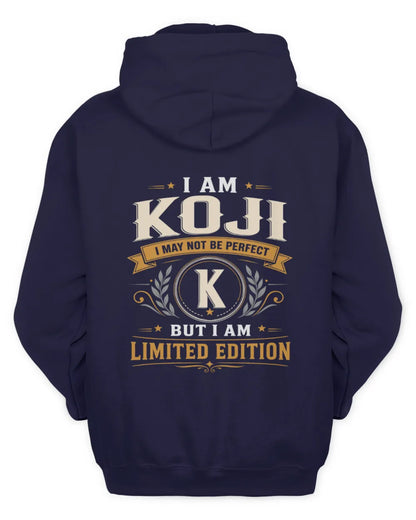 KOJI KT88-V9 - Personalized “I Am NAME I May Not Be Perfect, But I Am Limited Edition” - Unisex Hoodie - Navy