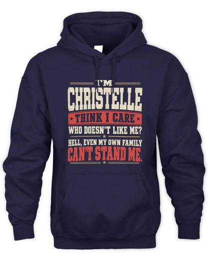 CHRISTELLE-KTL06-H009 I’m [NAME] – Think I Care? Personalized Funny T-Shirt - Unisex Hoodie - Navy