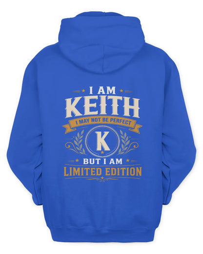 KEITH KT88-V9 - Personalized “I Am NAME I May Not Be Perfect, But I Am Limited Edition” - Unisex Hoodie - Royal