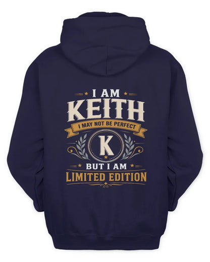 KEITH KT88-V9 - Personalized “I Am NAME I May Not Be Perfect, But I Am Limited Edition” - Unisex Hoodie - Navy