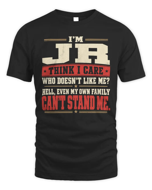 JR-KTL06-H009 I’m [NAME] – Think I Care? Personalized Funny T-Shirt - Unisex Standard T-Shirt - Black