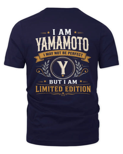 YAMAMOTO KT88-V9 - Personalized “I Am NAME I May Not Be Perfect, But I Am Limited Edition” - Unisex Premium T-Shirt - Navy