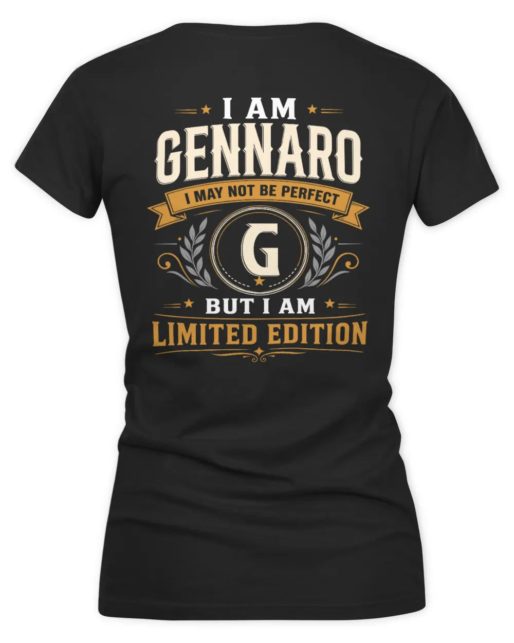 GENNARO KT88-V9 - Personalized “I Am NAME I May Not Be Perfect, But I Am Limited Edition” - Women's V-Neck T-Shirt - Black