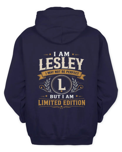 LESLEY KT88-V9 - Personalized “I Am NAME I May Not Be Perfect, But I Am Limited Edition” - Unisex Hoodie - Navy