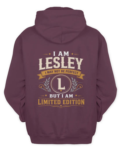 LESLEY KT88-V9 - Personalized “I Am NAME I May Not Be Perfect, But I Am Limited Edition” - Unisex Hoodie - Maroon