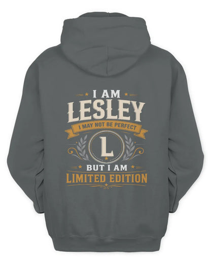 LESLEY KT88-V9 - Personalized “I Am NAME I May Not Be Perfect, But I Am Limited Edition” - Unisex Hoodie - Charcoal