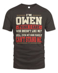 OWEN-KTL06-H009 I’m [NAME] – Think I Care? Personalized Funny T-Shirt