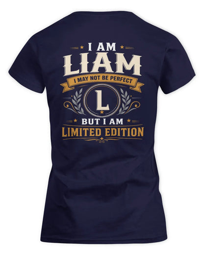 LIAM KT88-V9 - Personalized “I Am NAME I May Not Be Perfect, But I Am Limited Edition” - Women's Standard T-Shirt - Navy