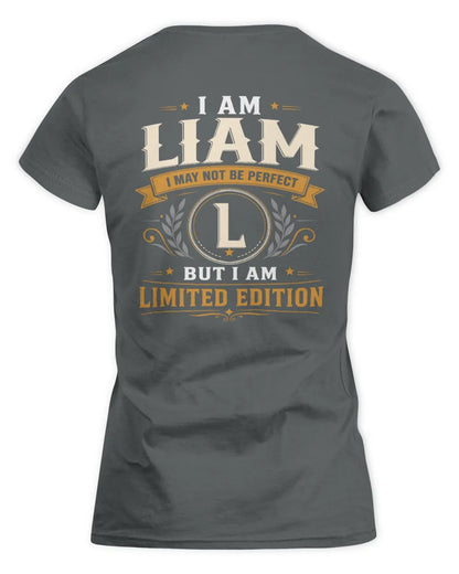 LIAM KT88-V9 - Personalized “I Am NAME I May Not Be Perfect, But I Am Limited Edition” - Women's Standard T-Shirt - Charcoal