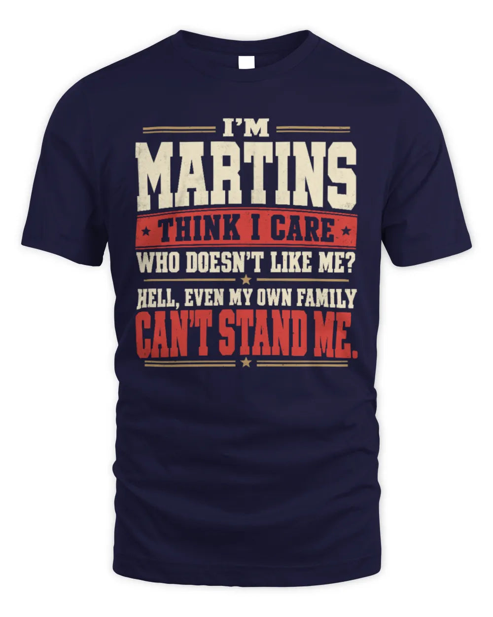 MARTINS-KTL06-H009 I’m [NAME] – Think I Care? Personalized Funny T-Shirt - Unisex Standard T-Shirt - Navy