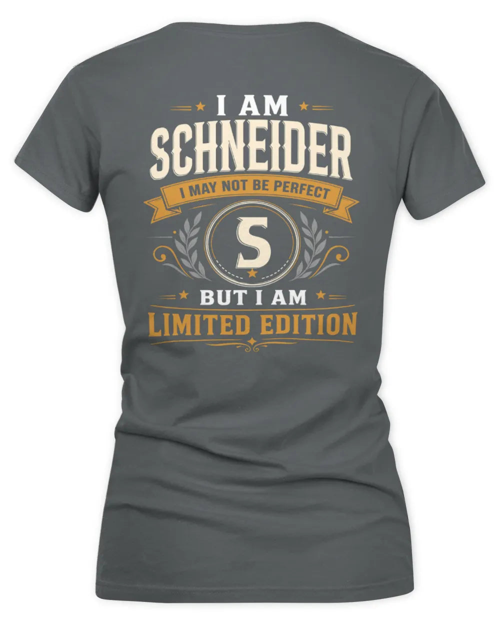 SCHNEIDER KT88-V9 - Personalized “I Am NAME I May Not Be Perfect, But I Am Limited Edition” - Women's V-Neck T-Shirt - Charcoal