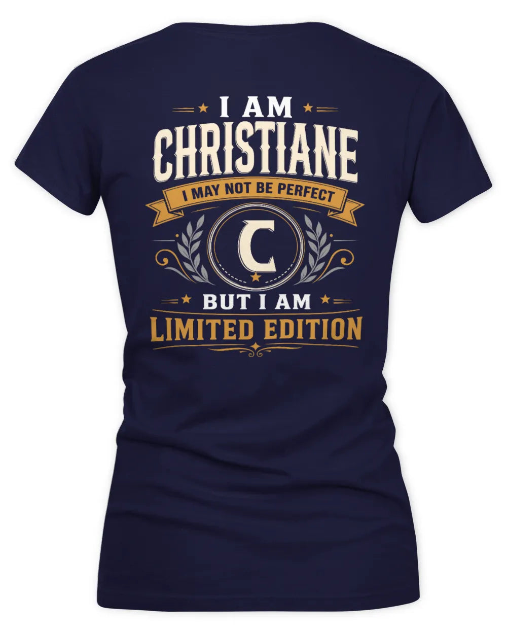 CHRISTIANE KT88-V9 - Personalized “I Am NAME I May Not Be Perfect, But I Am Limited Edition” - Women's V-Neck T-Shirt - Navy