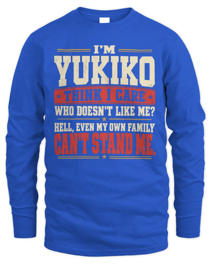 YUKIKO-KTL06-H009 I’m [NAME] – Think I Care? Personalized Funny T-Shirt - Men's Long Sleeved T-Shirt - Royal