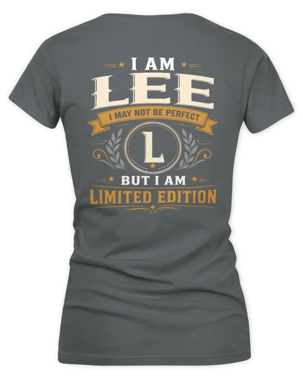 LEE KT88-V9 - Personalized “I Am NAME I May Not Be Perfect, But I Am Limited Edition” - Women's V-Neck T-Shirt - Charcoal