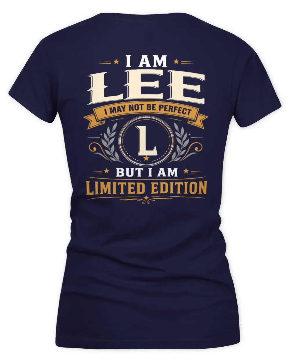 LEE KT88-V9 - Personalized “I Am NAME I May Not Be Perfect, But I Am Limited Edition” - Women's V-Neck T-Shirt - Navy
