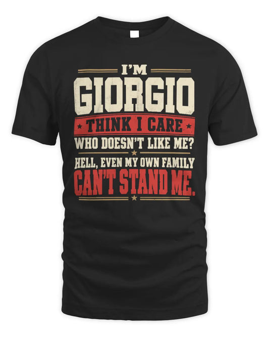 GIORGIO-KTL06-H009 I’m [NAME] – Think I Care? Personalized Funny T-Shirt - Unisex Standard T-Shirt - Black