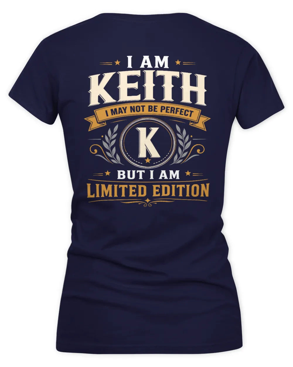 KEITH KT88-V9 - Personalized “I Am NAME I May Not Be Perfect, But I Am Limited Edition” - Women's V-Neck T-Shirt - Navy