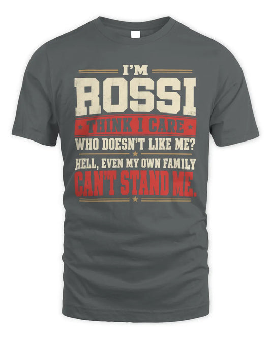 ROSSI-KTL06-H009 I’m [NAME] – Think I Care? Personalized Funny T-Shirt - Unisex Standard T-Shirt - Charcoal