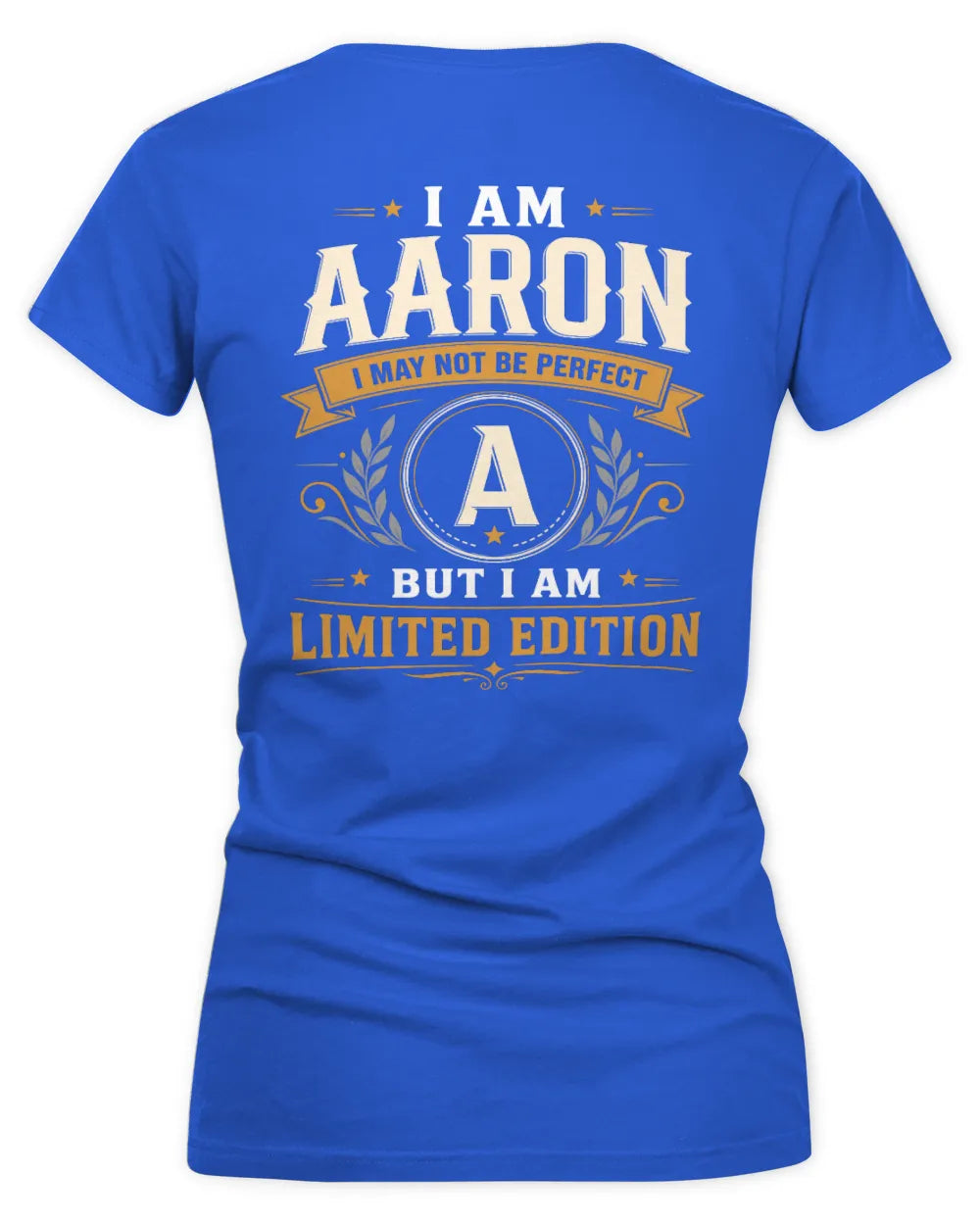 AARON KT88-V9 - Personalized “I Am NAME I May Not Be Perfect, But I Am Limited Edition” - Women's V-Neck T-Shirt - Royal
