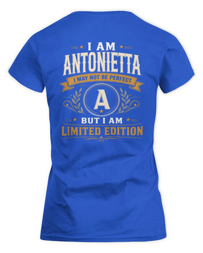 ANTONIETTA KT88-V9 - Personalized “I Am NAME I May Not Be Perfect, But I Am Limited Edition” - Women's Standard T-Shirt - Royal