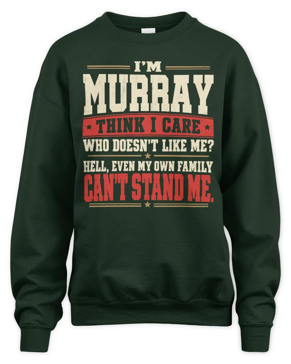 MURRAY-KTL06-H009 I’m [NAME] – Think I Care? Personalized Funny T-Shirt - Unisex Sweatshirt - Forest Green