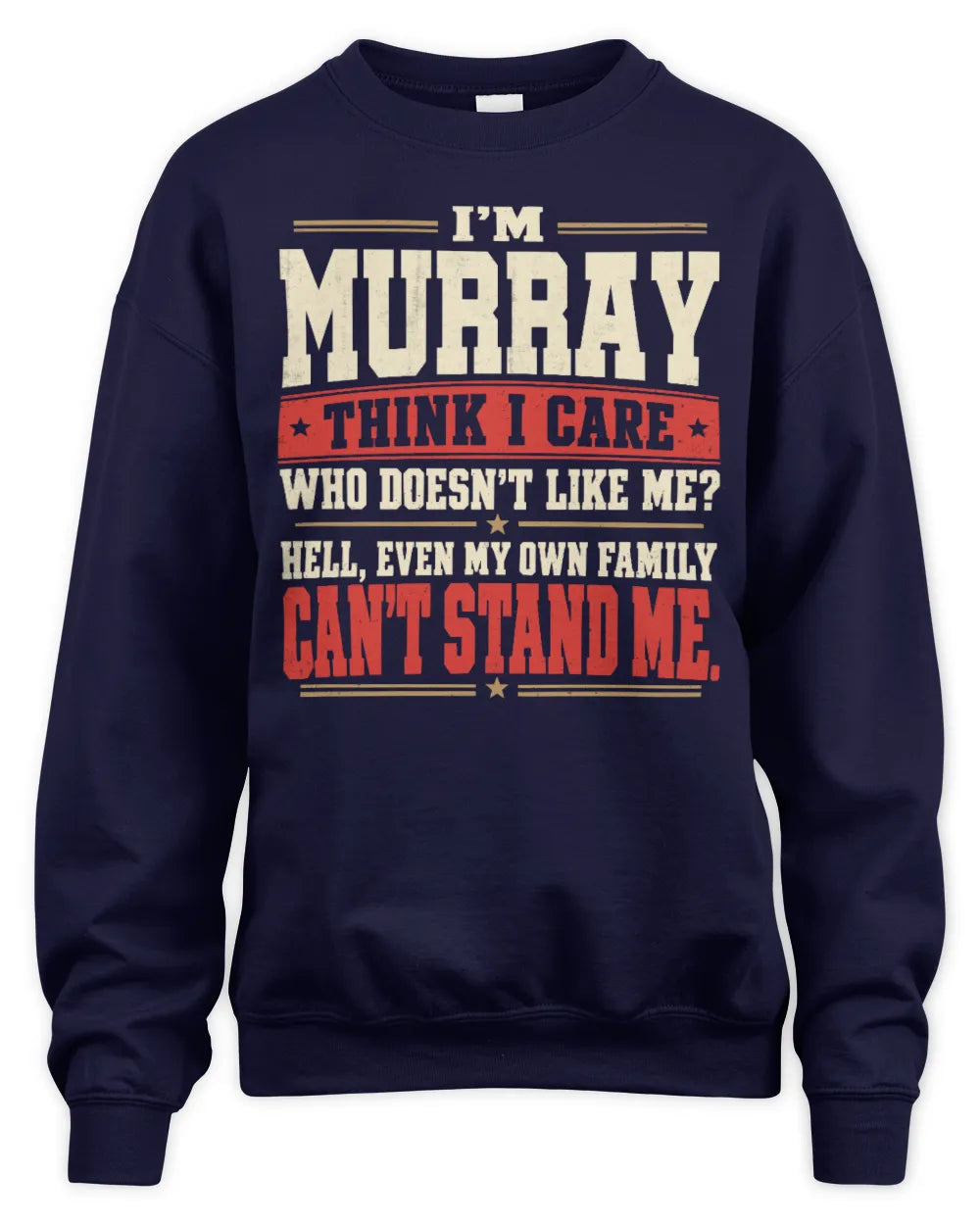 MURRAY-KTL06-H009 I’m [NAME] – Think I Care? Personalized Funny T-Shirt - Unisex Sweatshirt - Navy