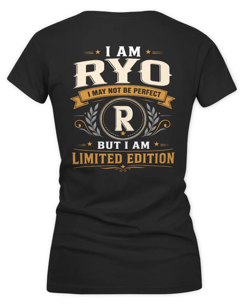 RYO KT88-V9 - Personalized “I Am NAME I May Not Be Perfect, But I Am Limited Edition” - Women's V-Neck T-Shirt - Black