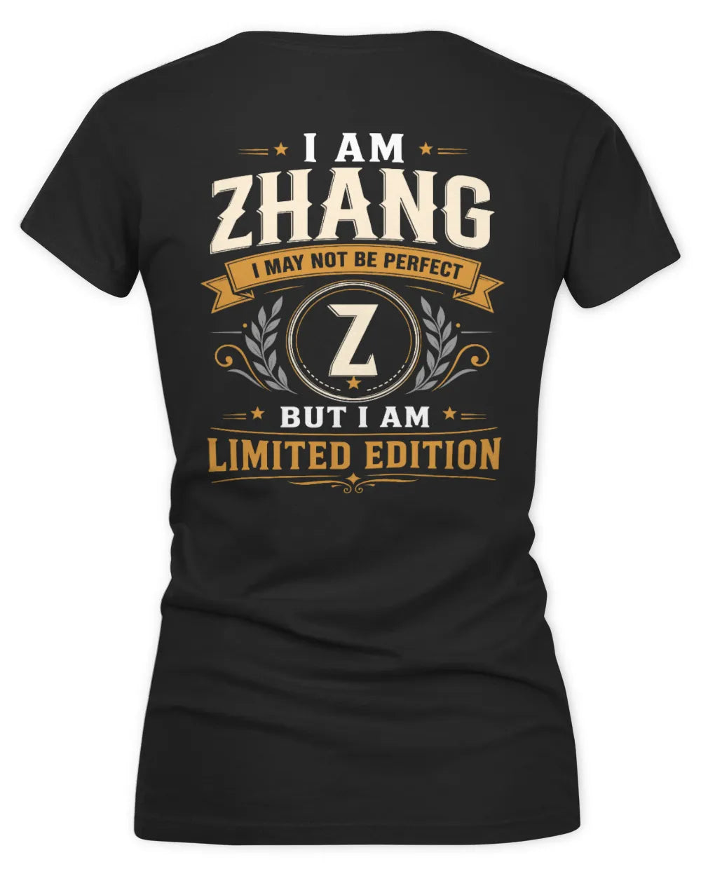 ZHANG KT88-V9 - Personalized “I Am NAME I May Not Be Perfect, But I Am Limited Edition” - Women's V-Neck T-Shirt - Black